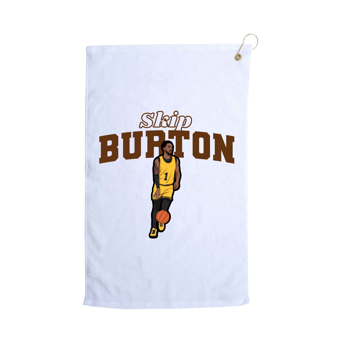 Golf Towel — Name Arch in White