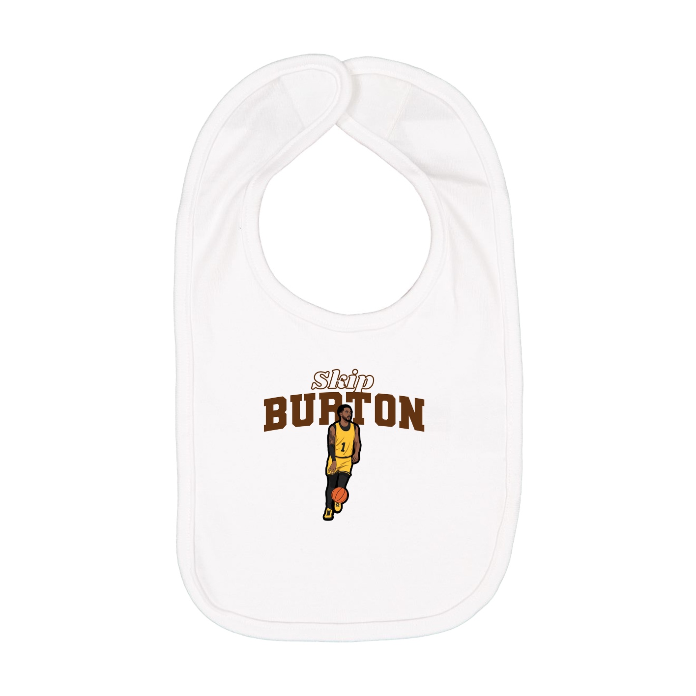 Infant Bib — Name Arch in White