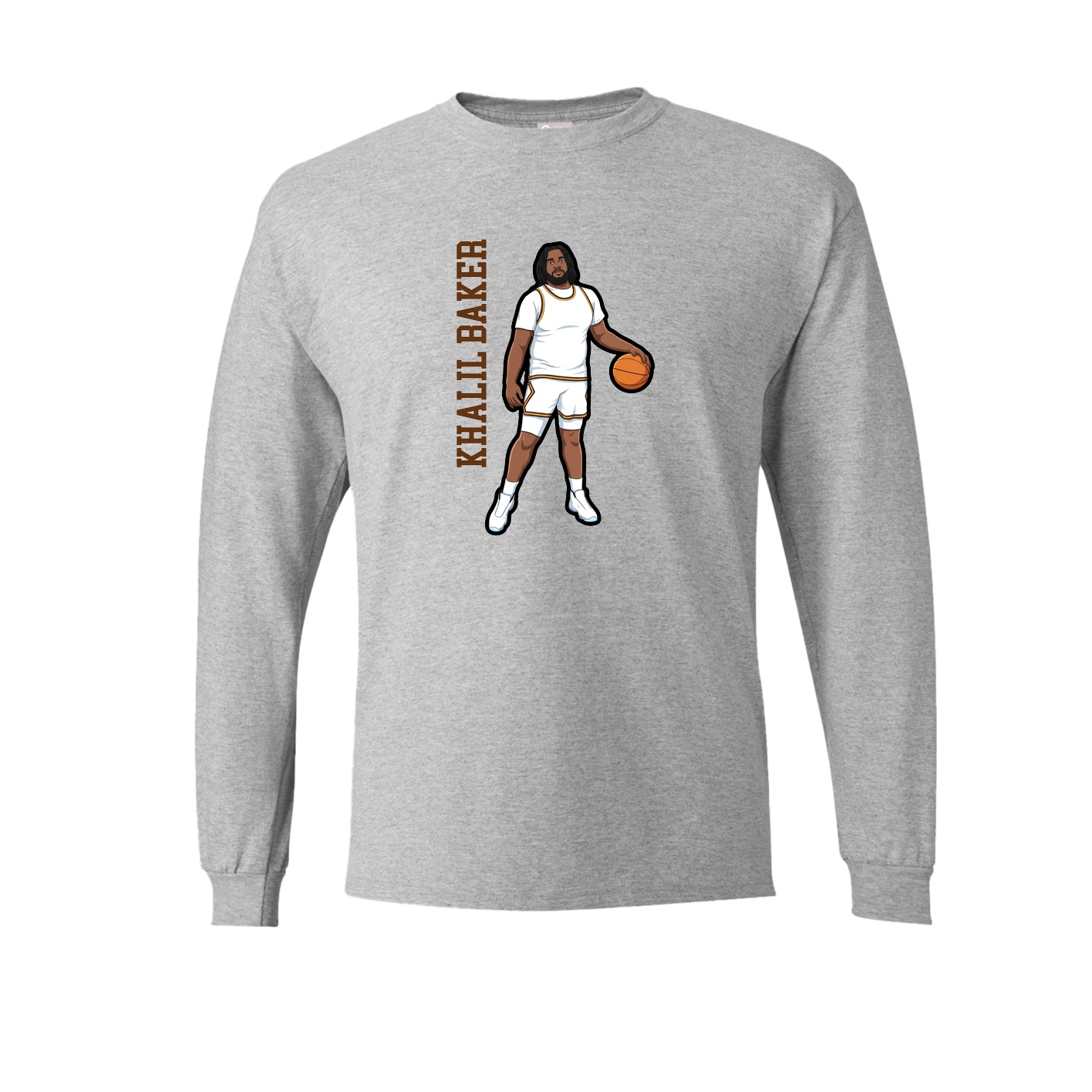 Long Sleeve Tee — Name Vertical in Grey