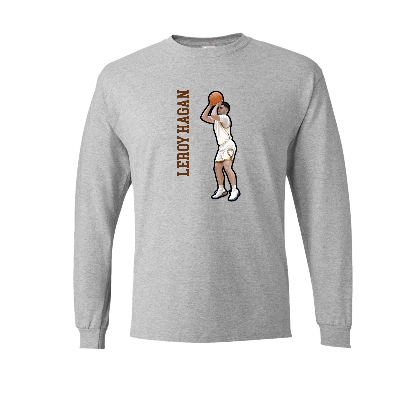 Long Sleeve Tee — Name Vertical in Grey