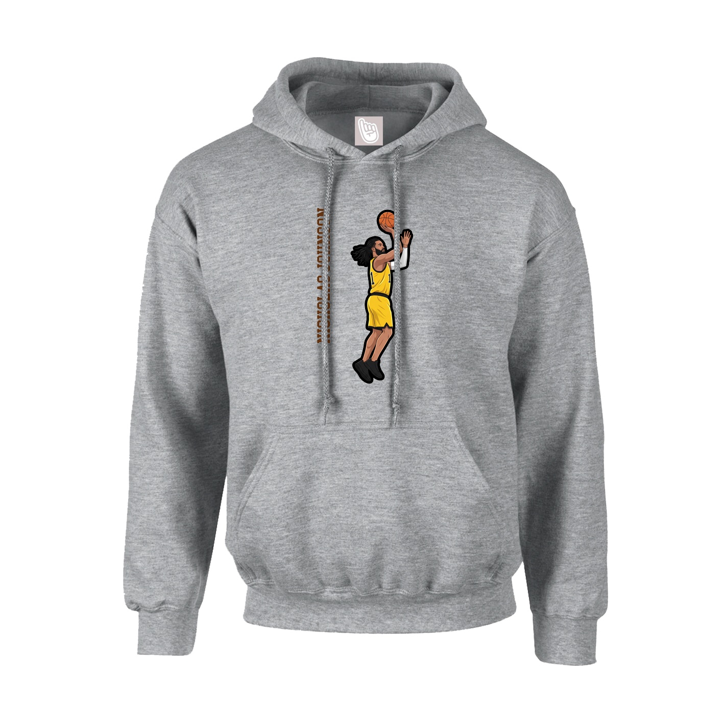 Youth Hoodie — Name Vertical in Grey
