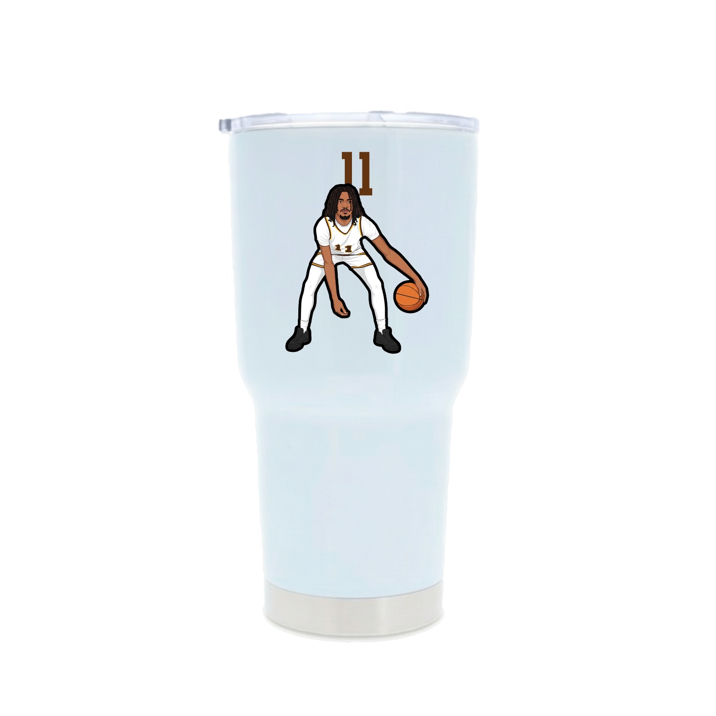 30oz Stainless Steel Tumbler — Number Top in White
