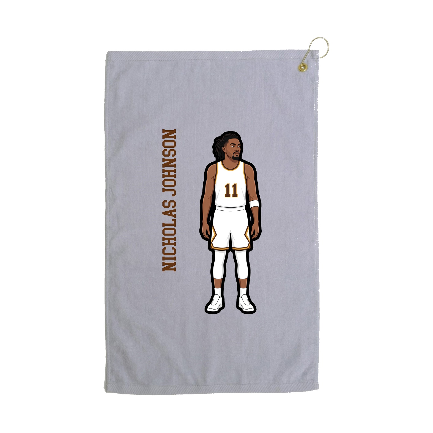Golf Towel — Name Vertical in Grey