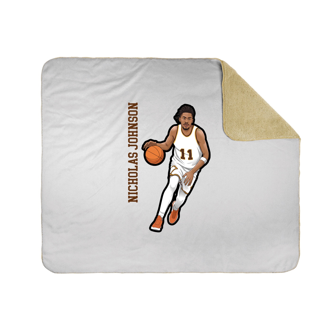 Throw Blanket — Name Vertical in White