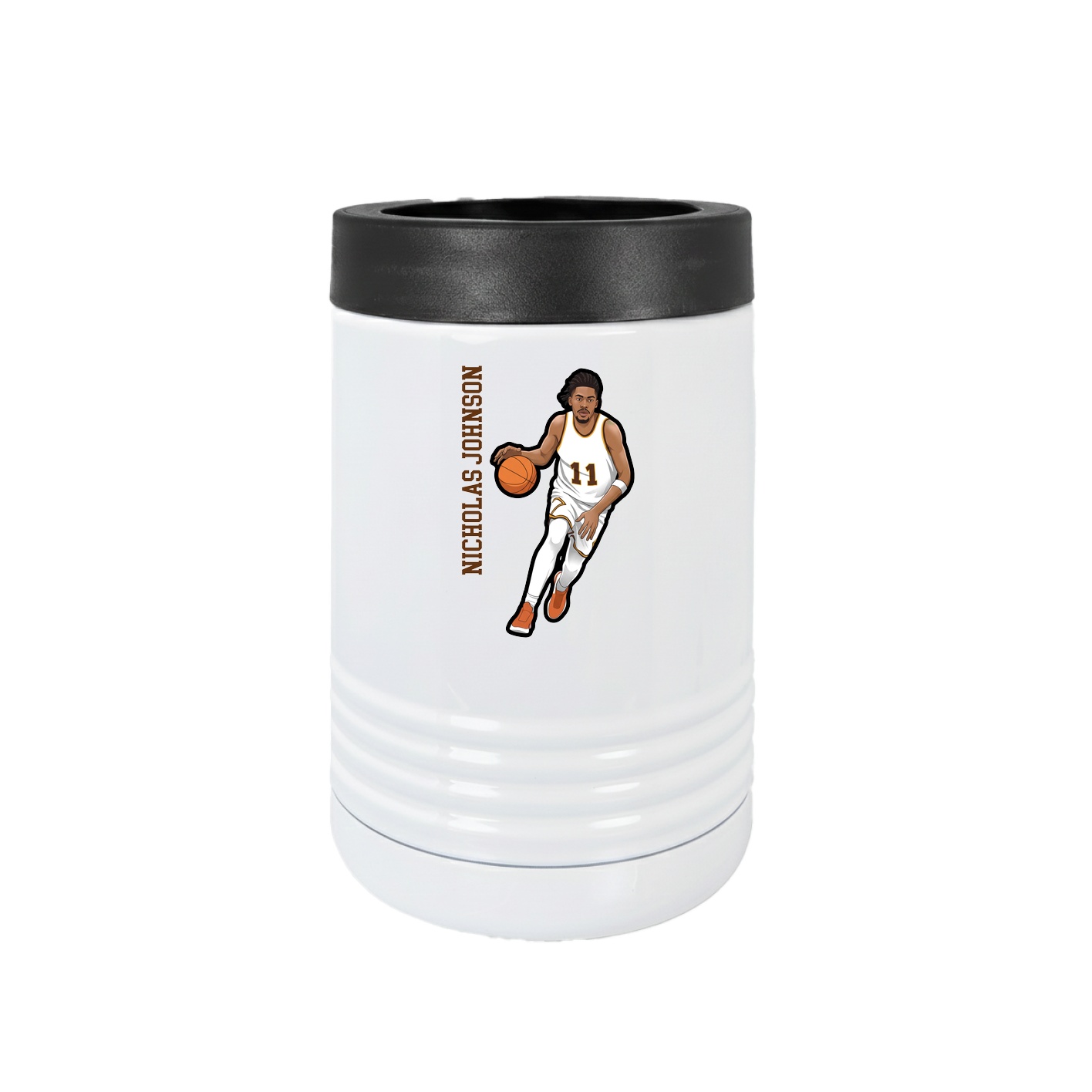 Beverage Holder — Name Vertical in White