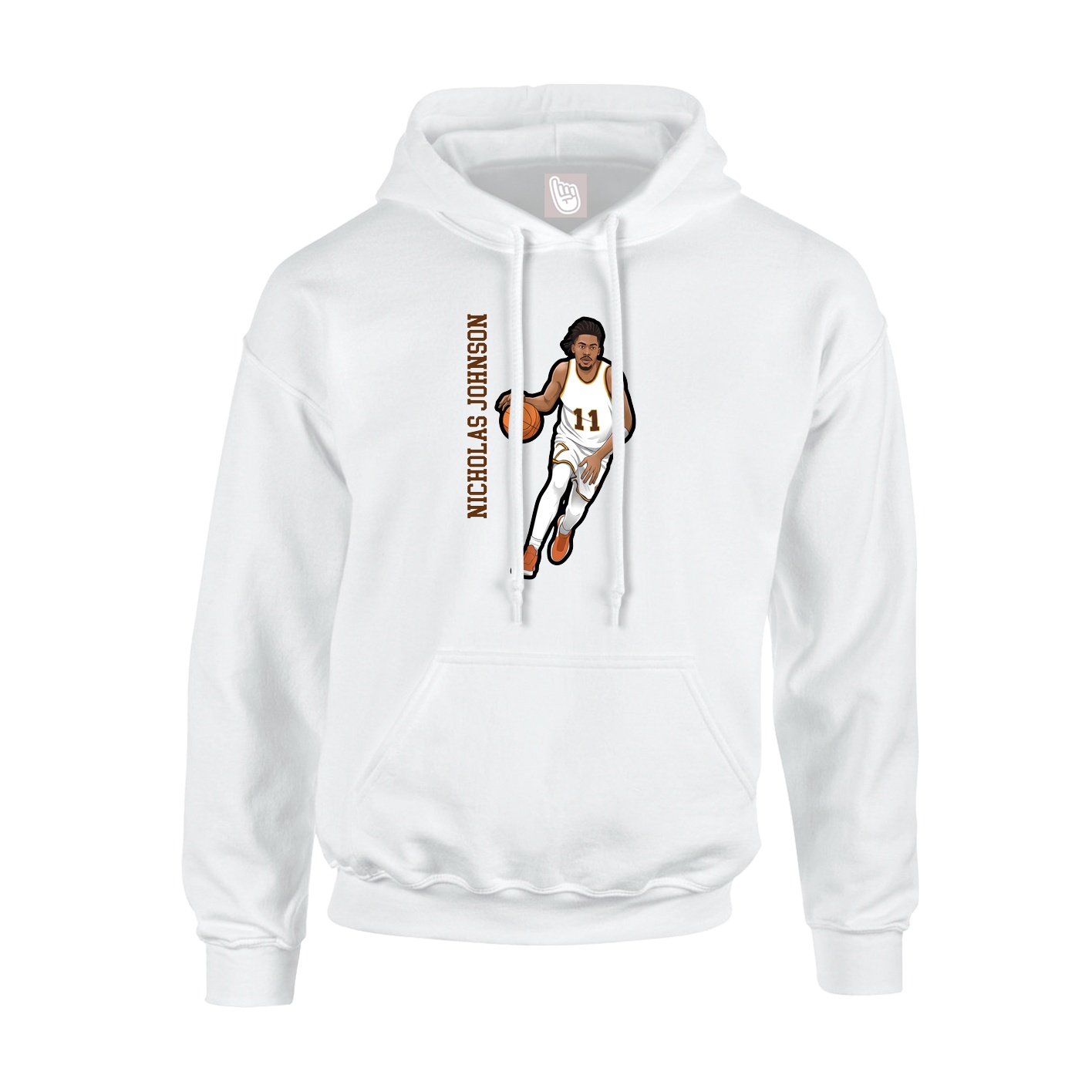 Youth Hoodie — Name Vertical in White