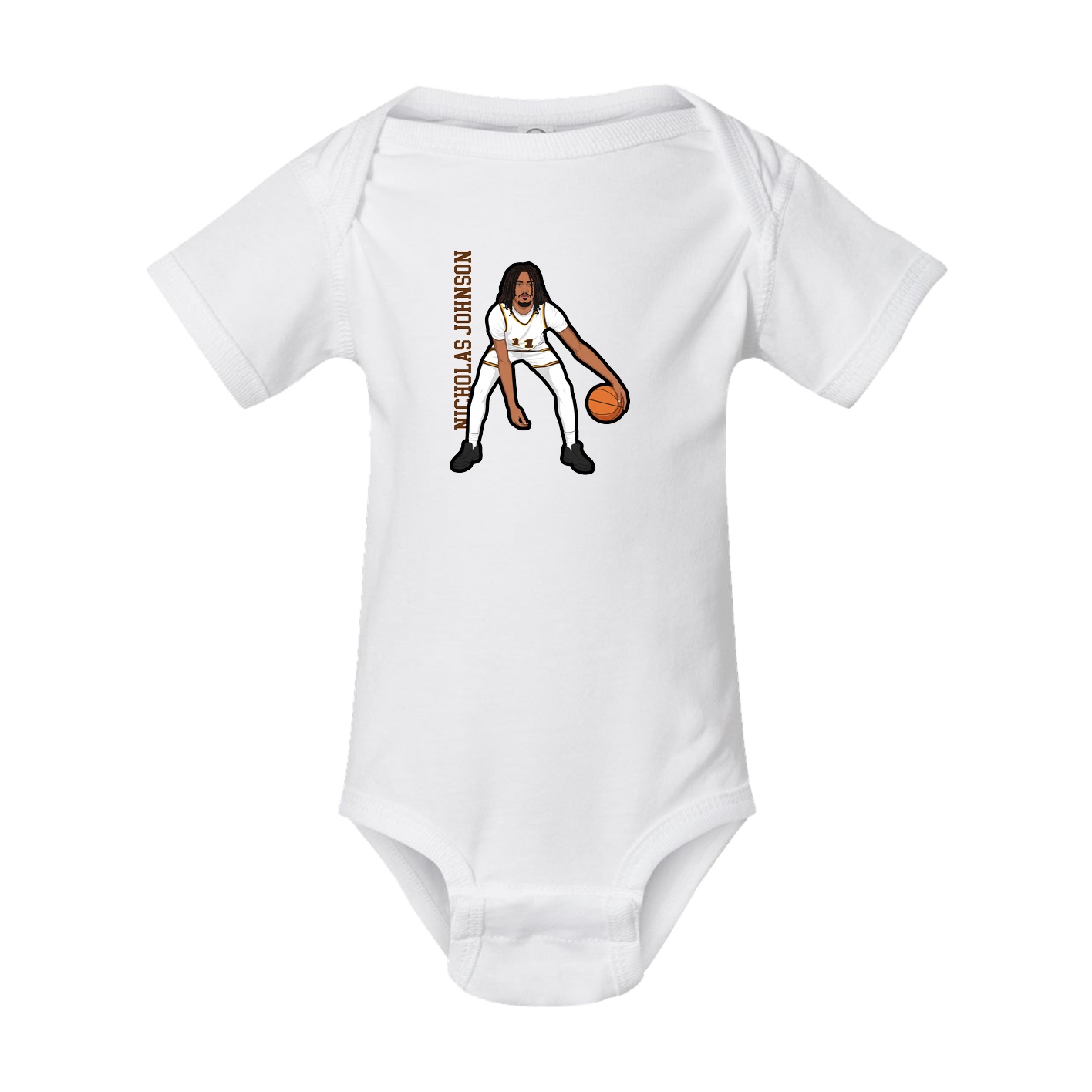 Baby Onesie — Name Vertical in White