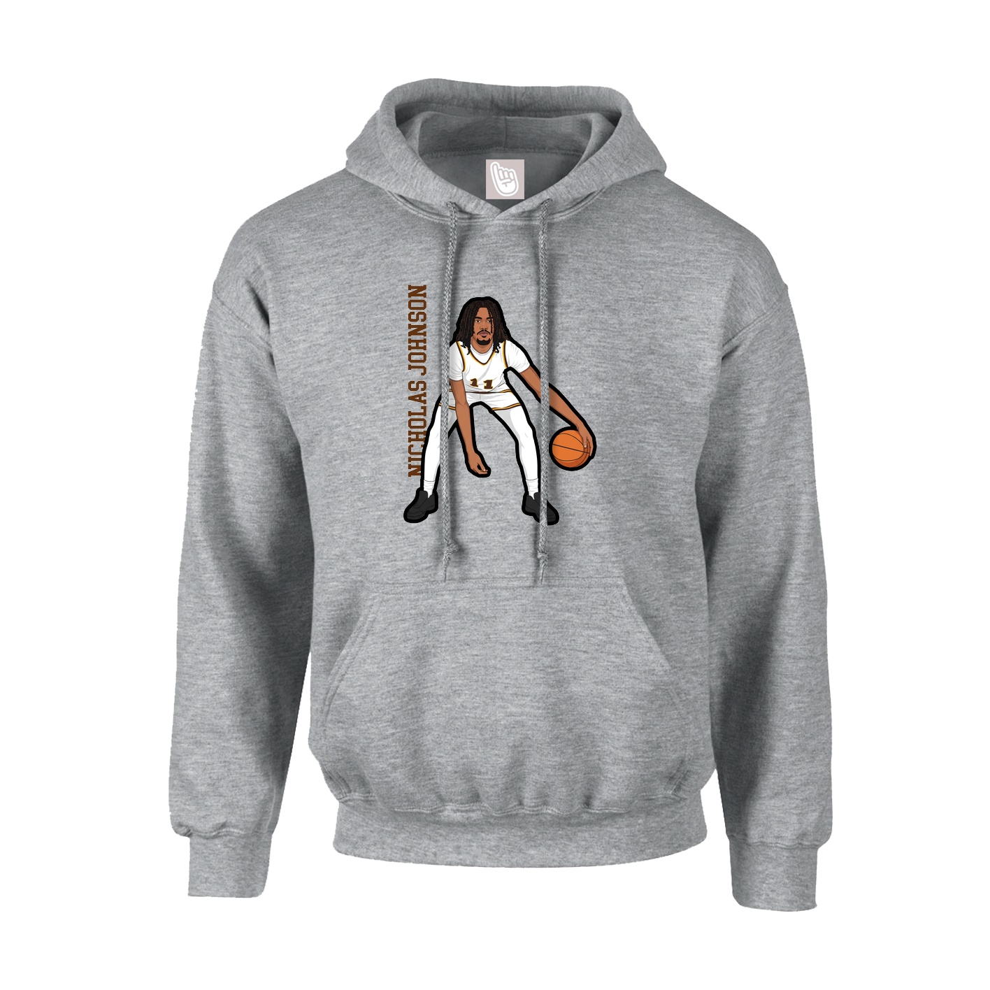 Youth Hoodie — Name Vertical in Grey