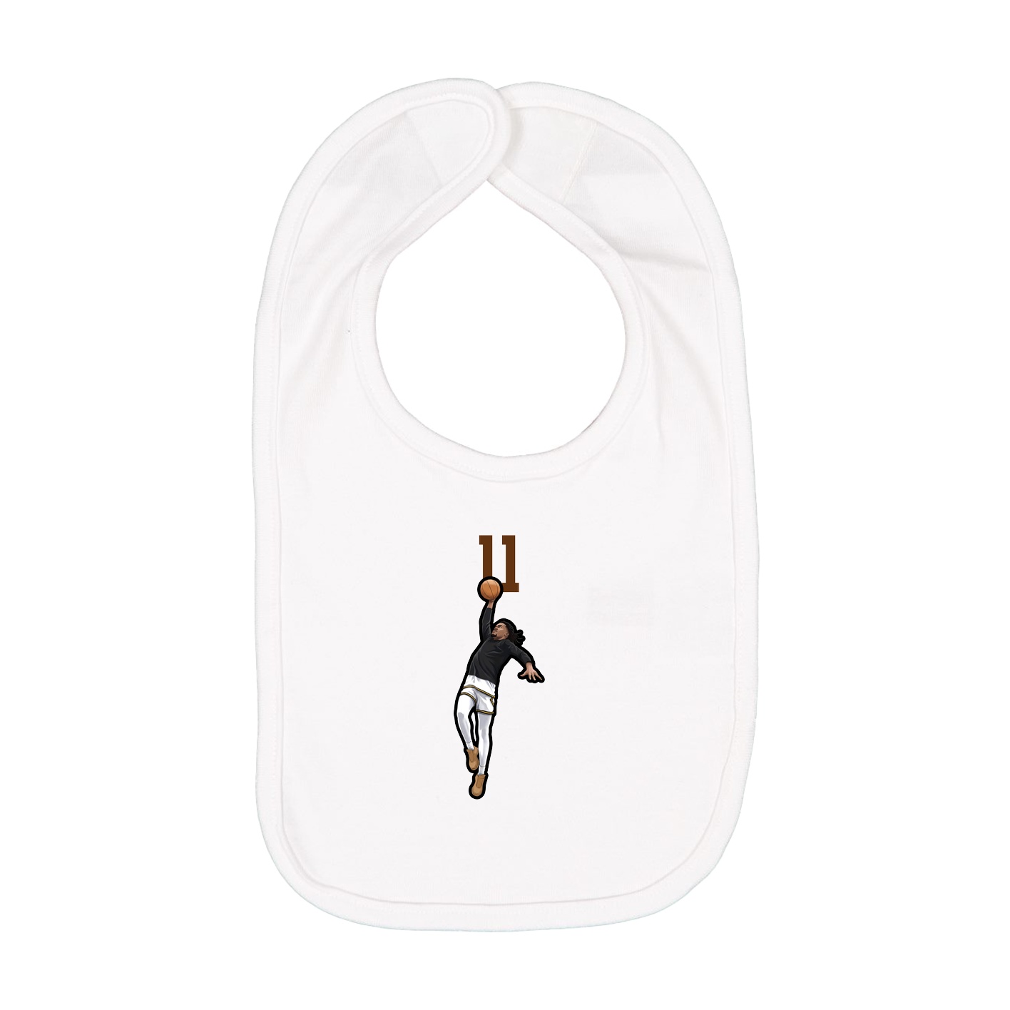Infant Bib — Number Top in White