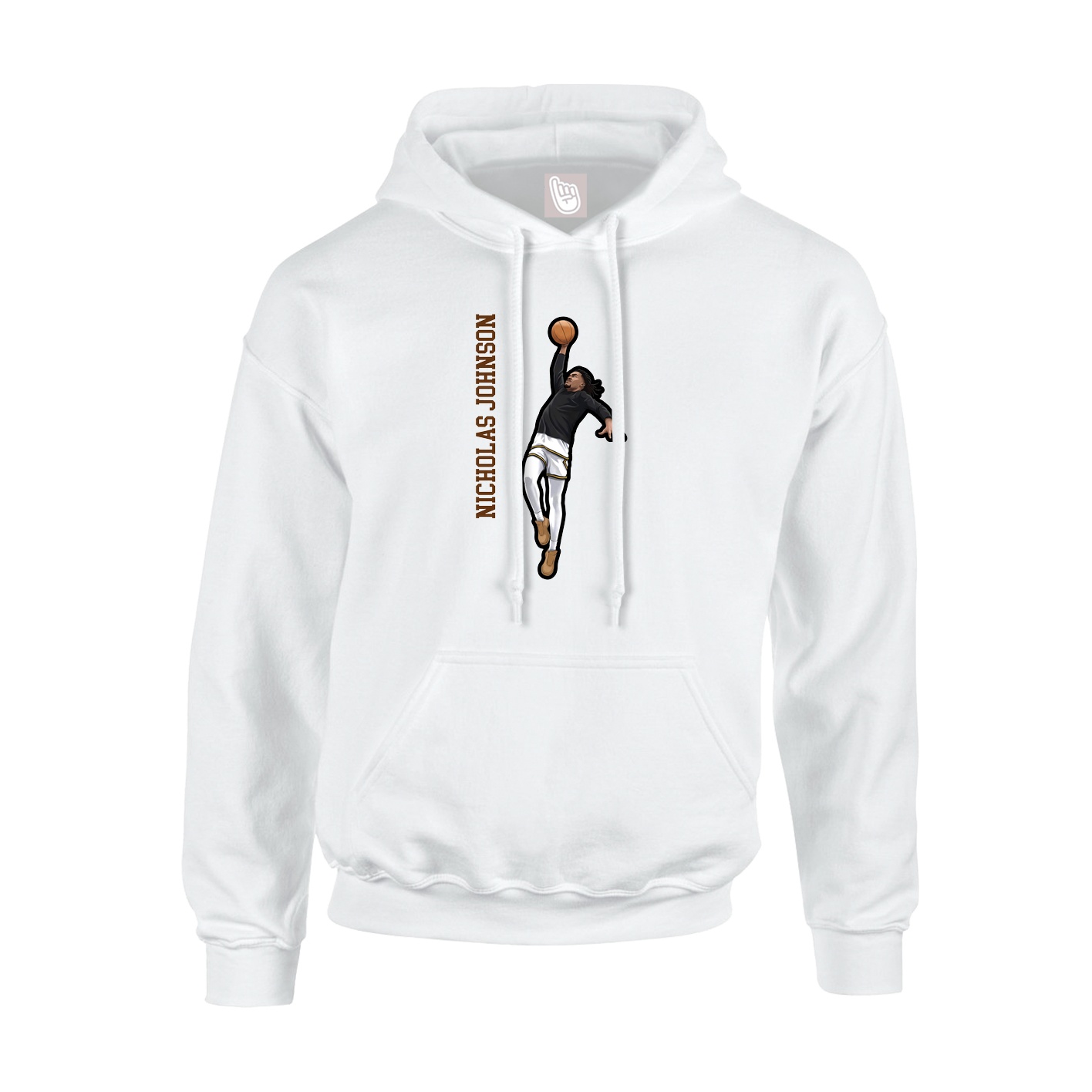 Hoodie — Name Vertical in White