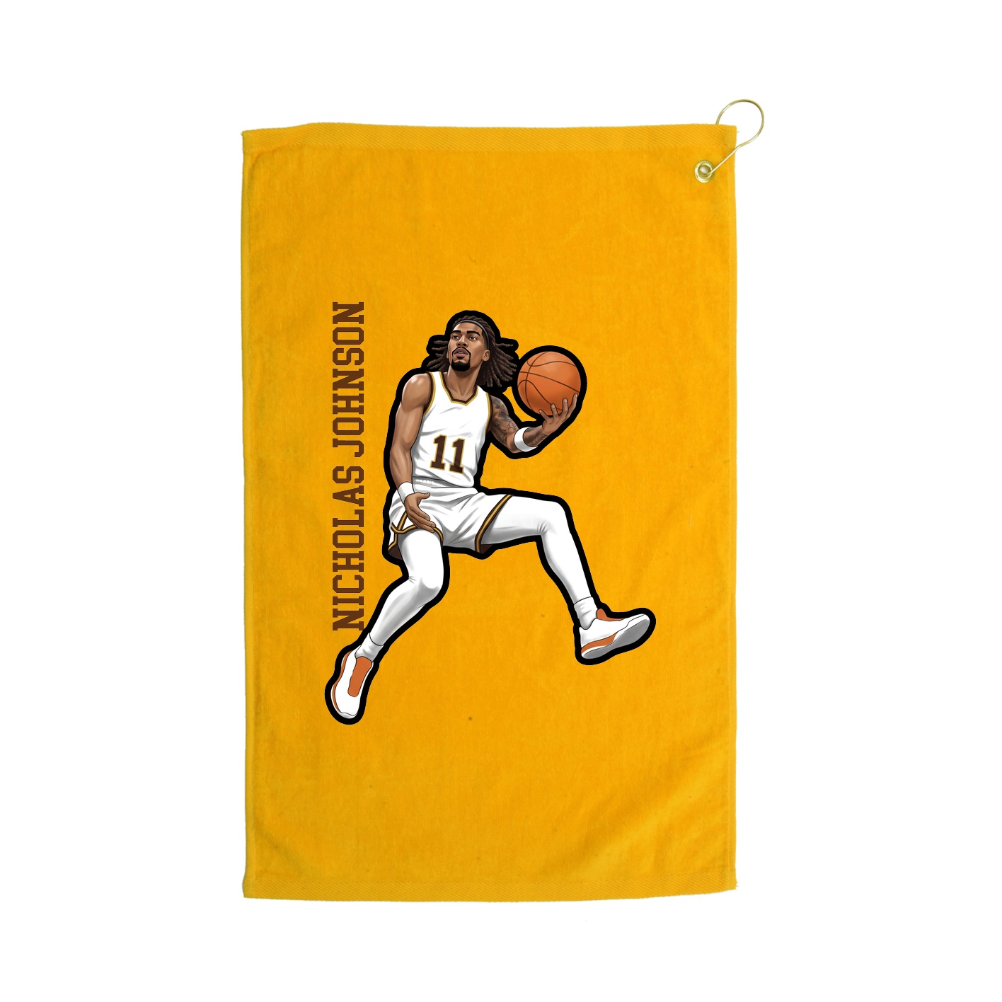 Golf Towel — Name Vertical in Gold