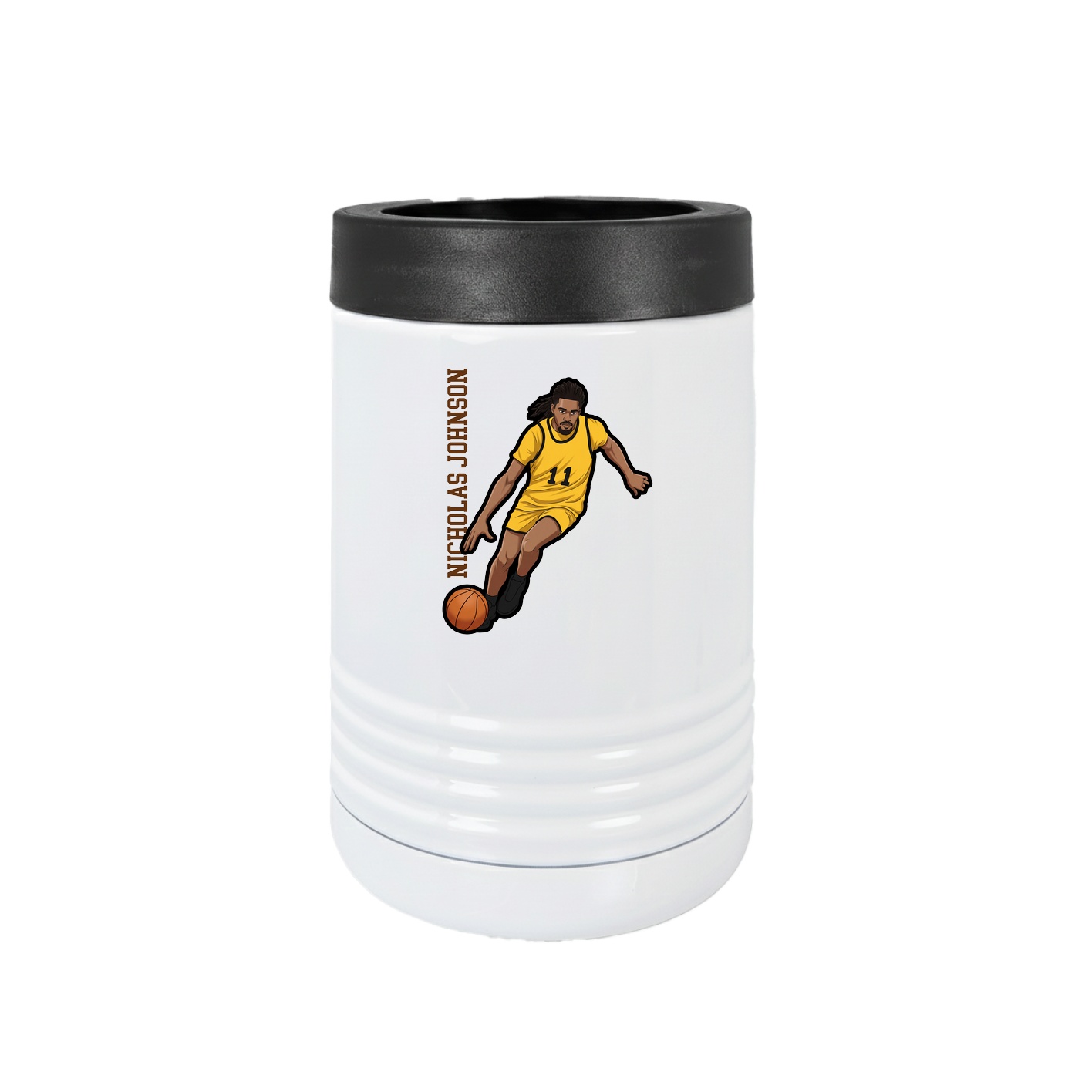 Beverage Holder — Name Vertical in White