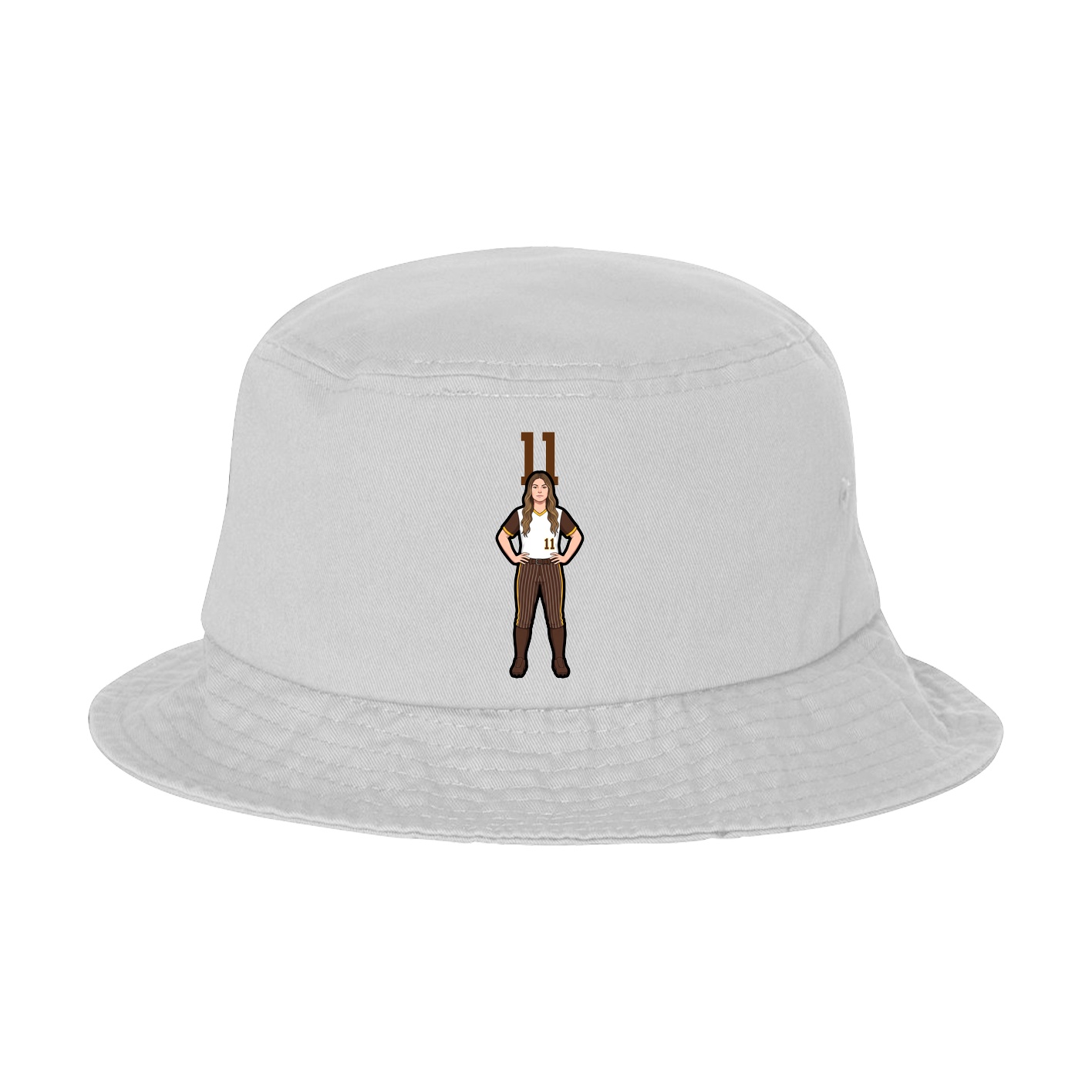 Bucket Cap — Number Top in White