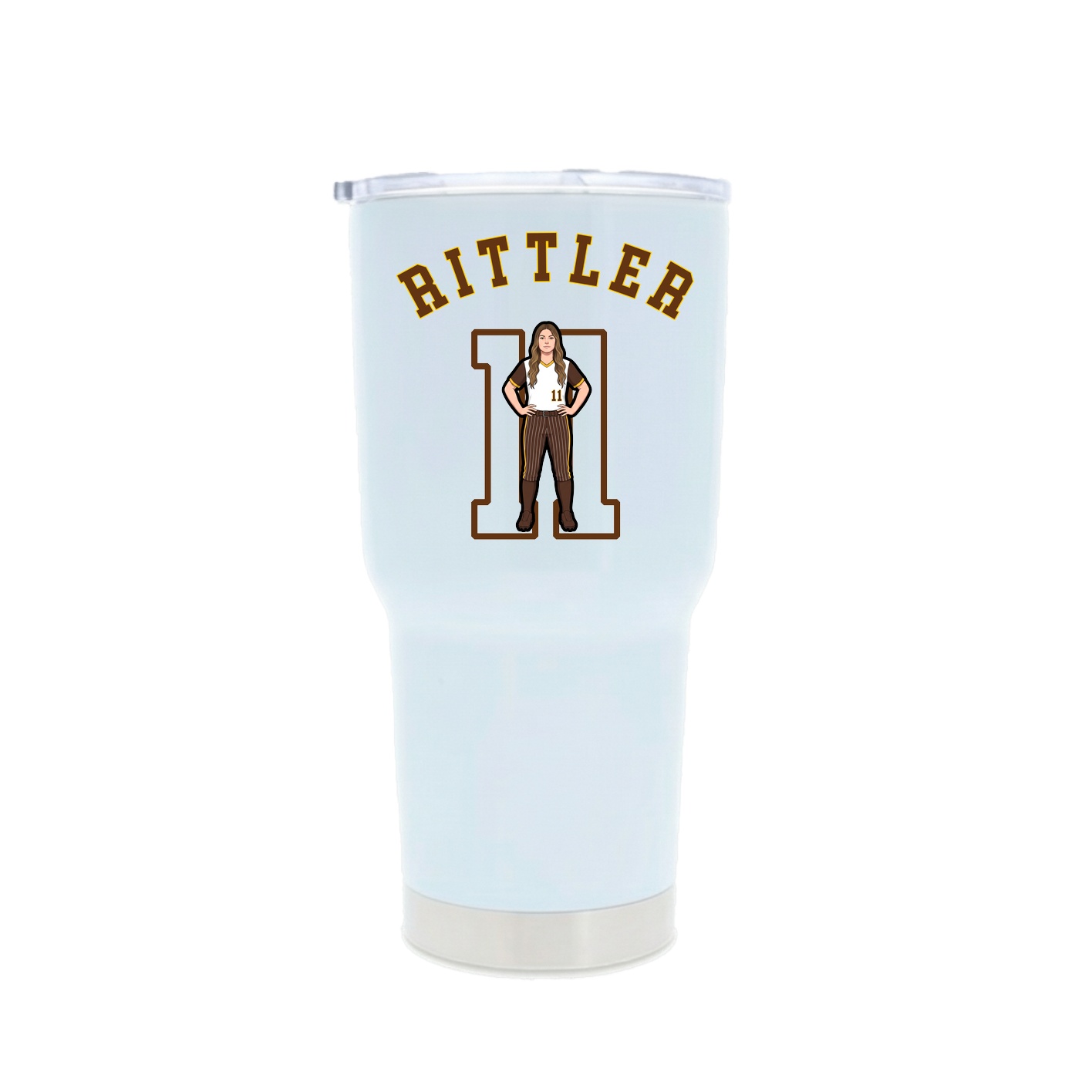 30oz Stainless Steel Tumbler — Shirsey Arch in White