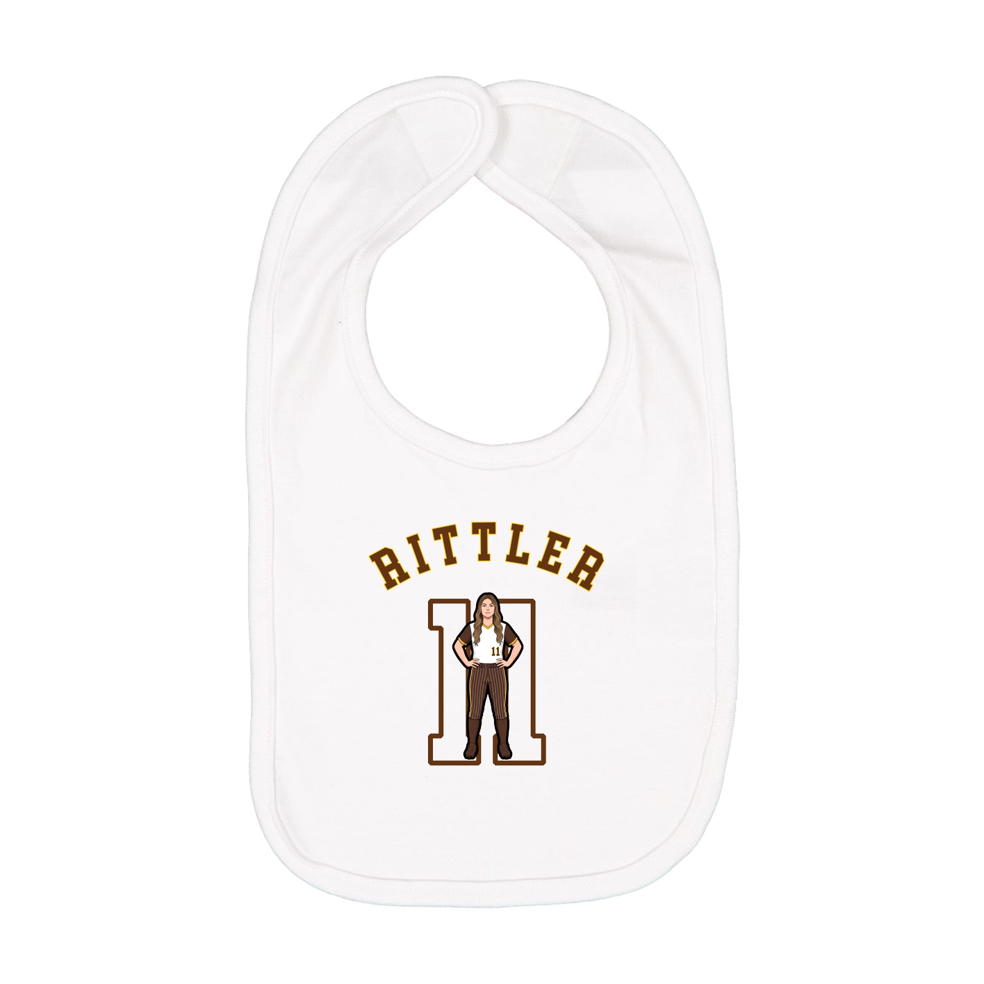 Infant Bib — Shirsey Arch in White