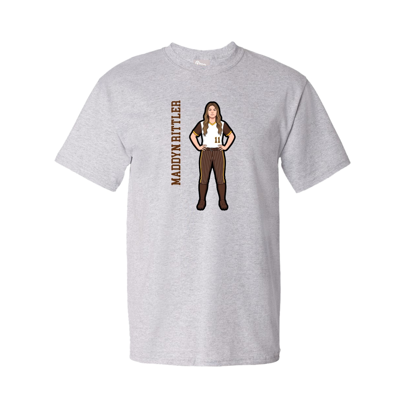 Tee — Name Vertical in Grey