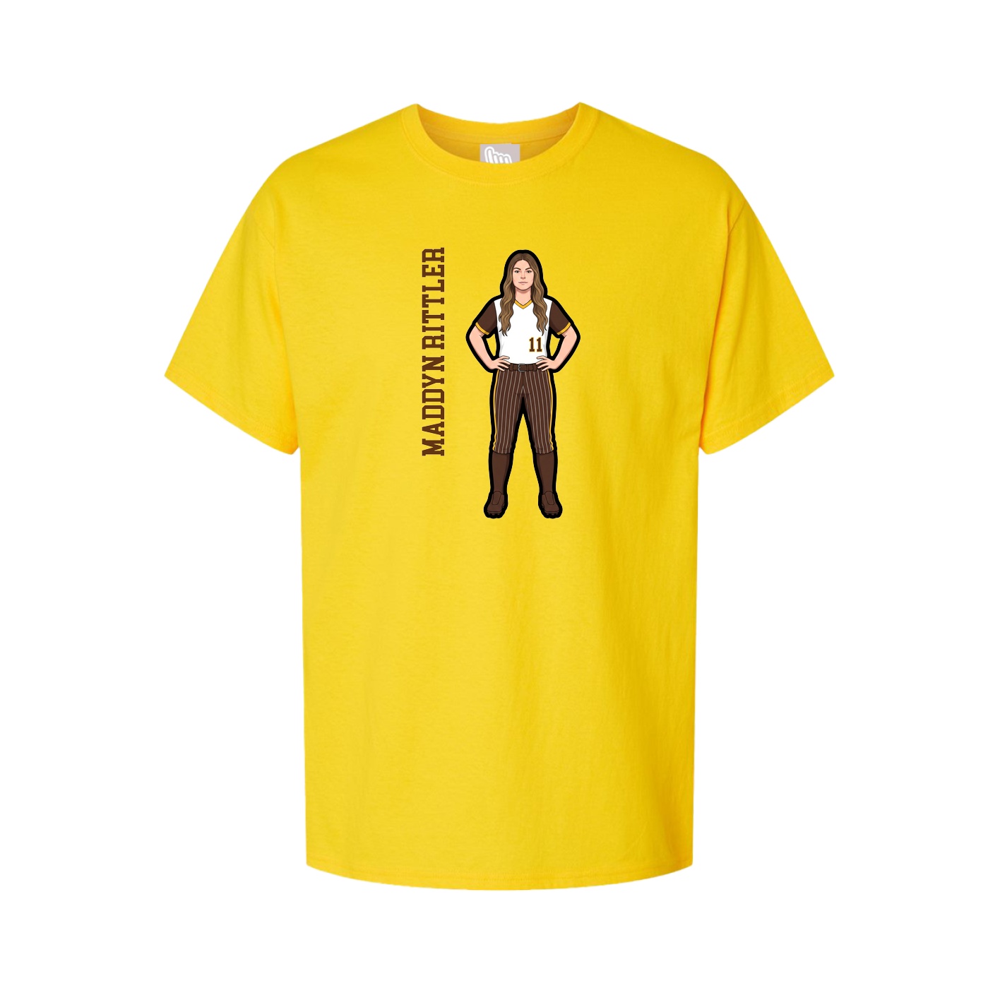 Youth Tee — Name Vertical in Gold