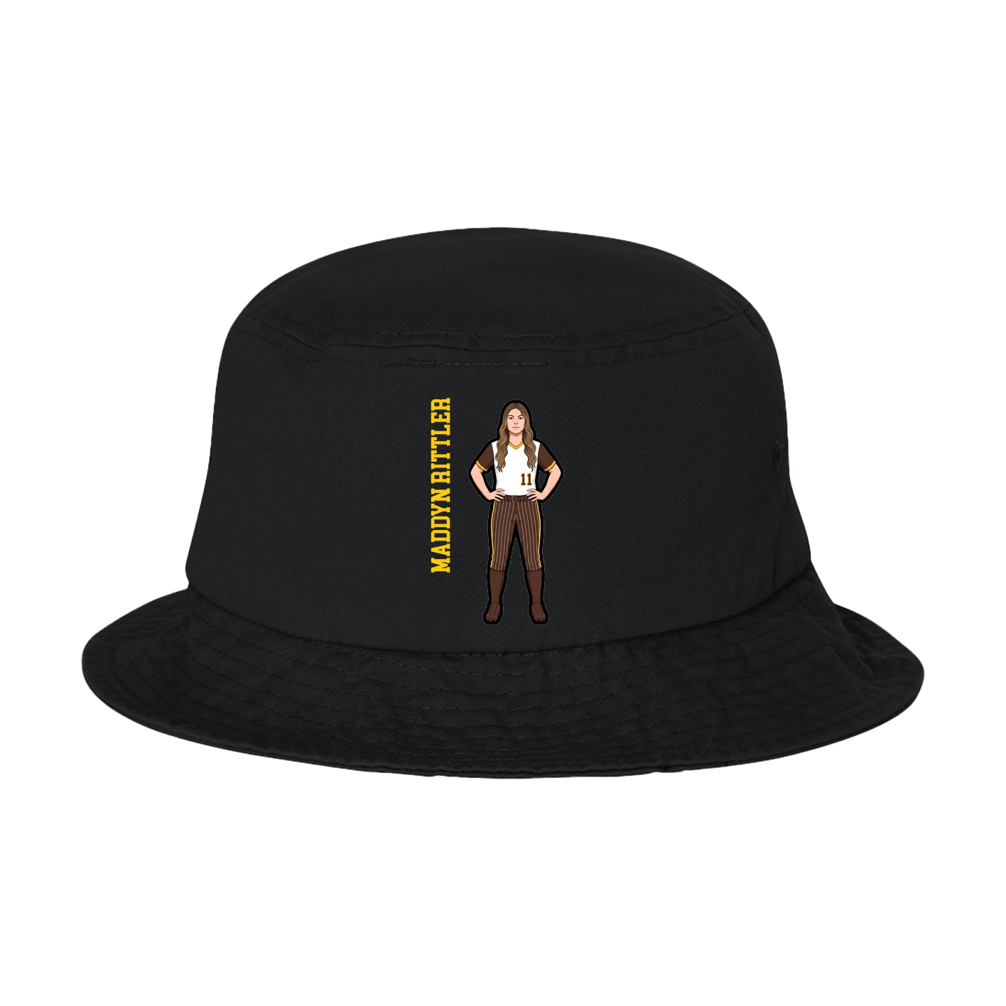 Bucket Cap — Name Vertical in Black