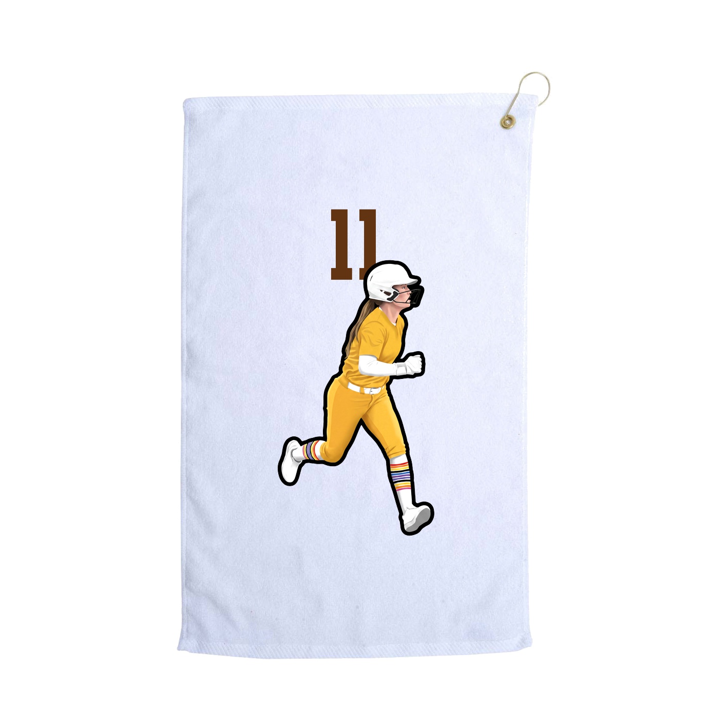 Golf Towel — Number Top in White