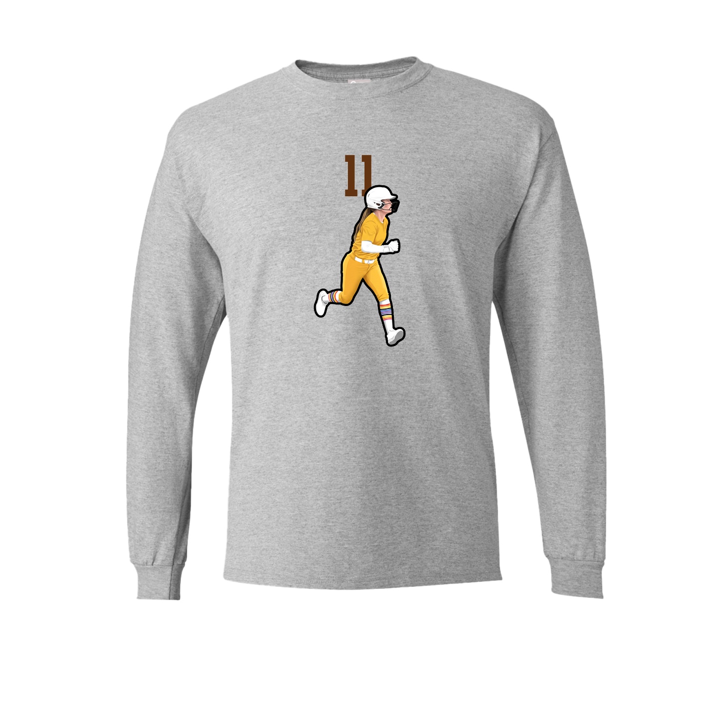 Long Sleeve Tee — Number Top in Grey