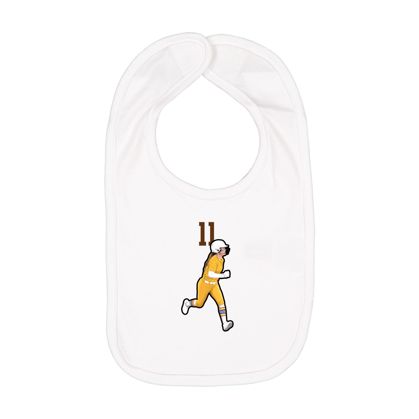 Infant Bib — Number Top in White