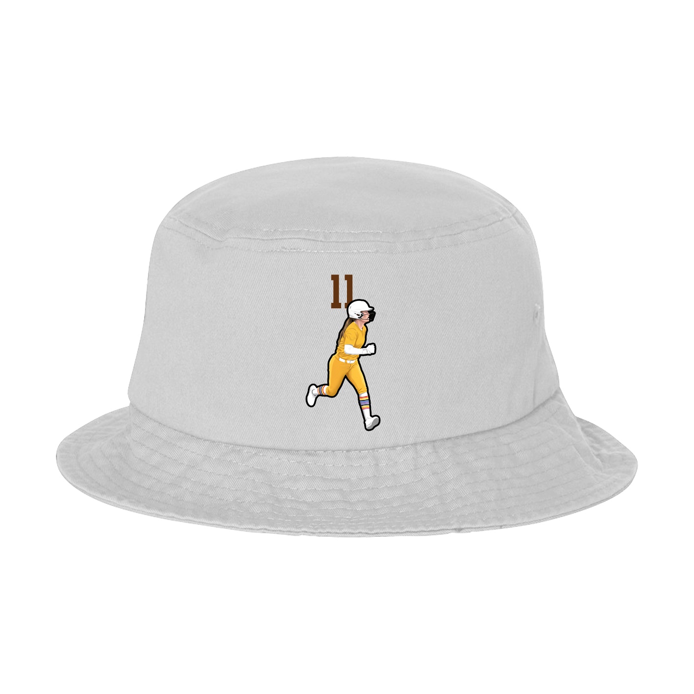 Bucket Cap — Number Top in White