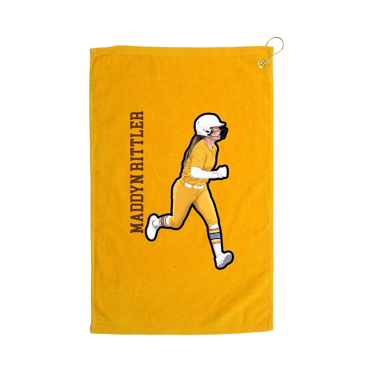 Golf Towel — Name Vertical in Gold