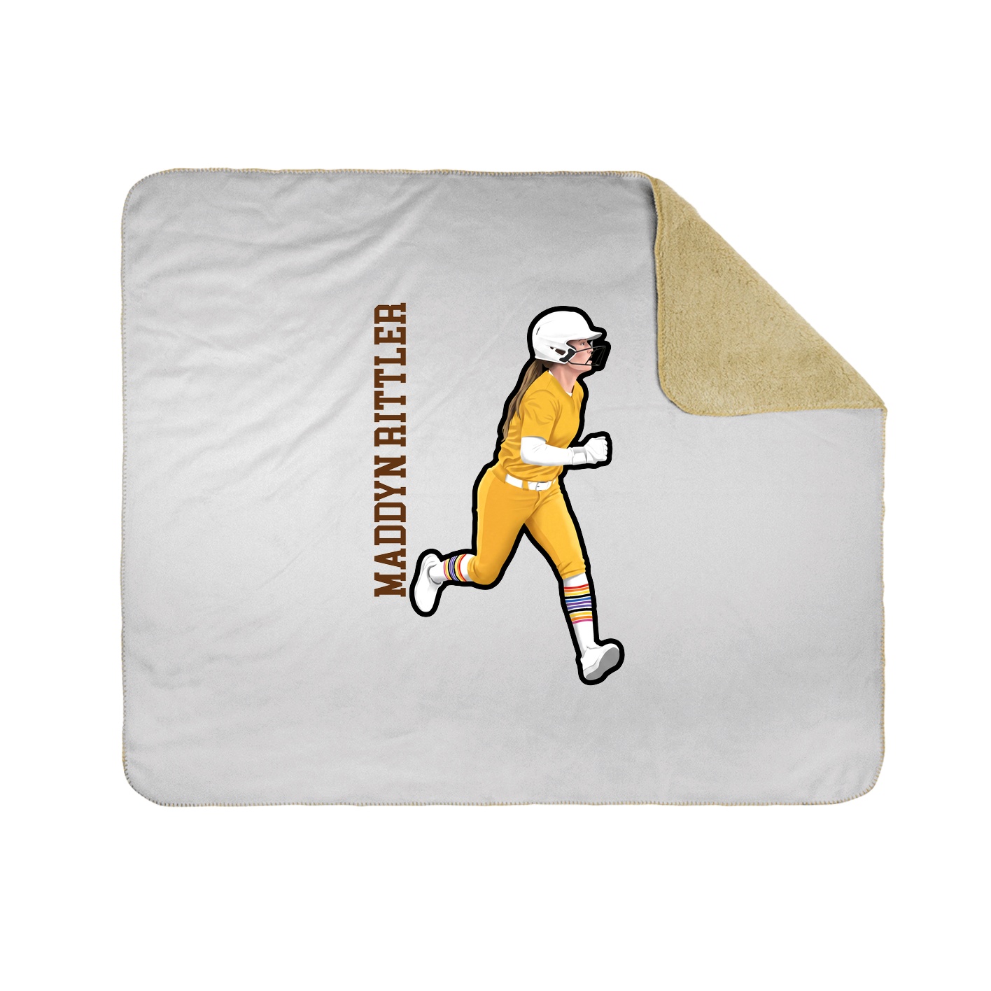 Throw Blanket — Name Vertical in White
