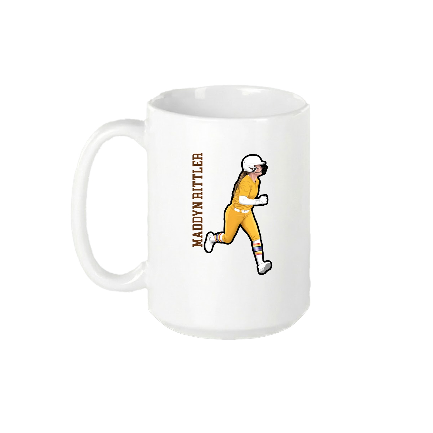 15oz Coffee Mug — Name Vertical in White