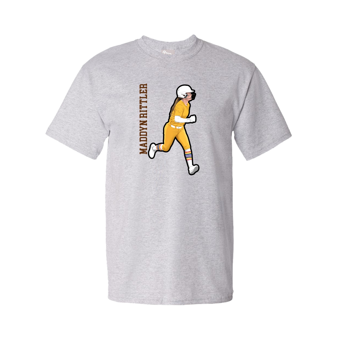Tee — Name Vertical in Grey