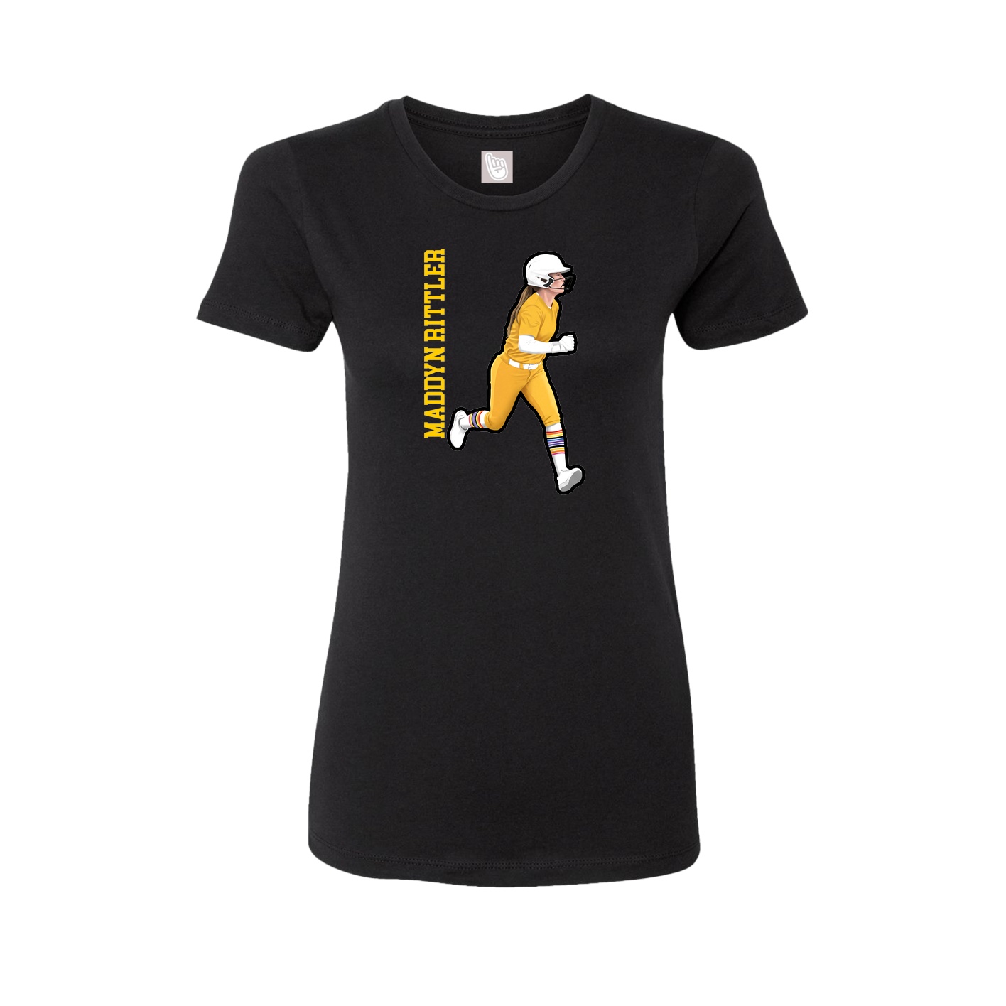 Womens Tee — Name Vertical in Black