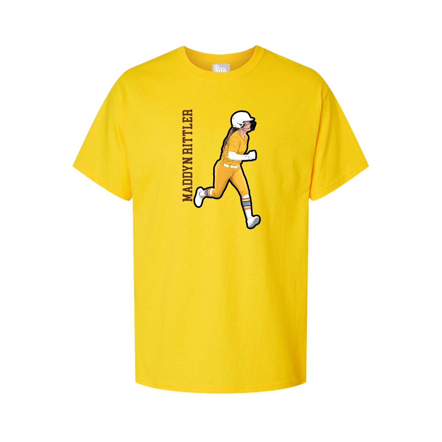 Youth Tee — Name Vertical in Gold