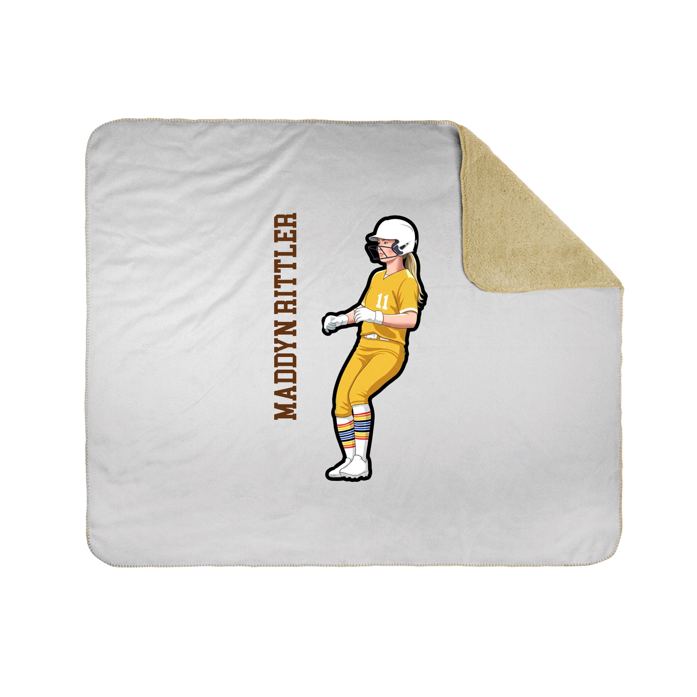 Throw Blanket — Name Vertical in White