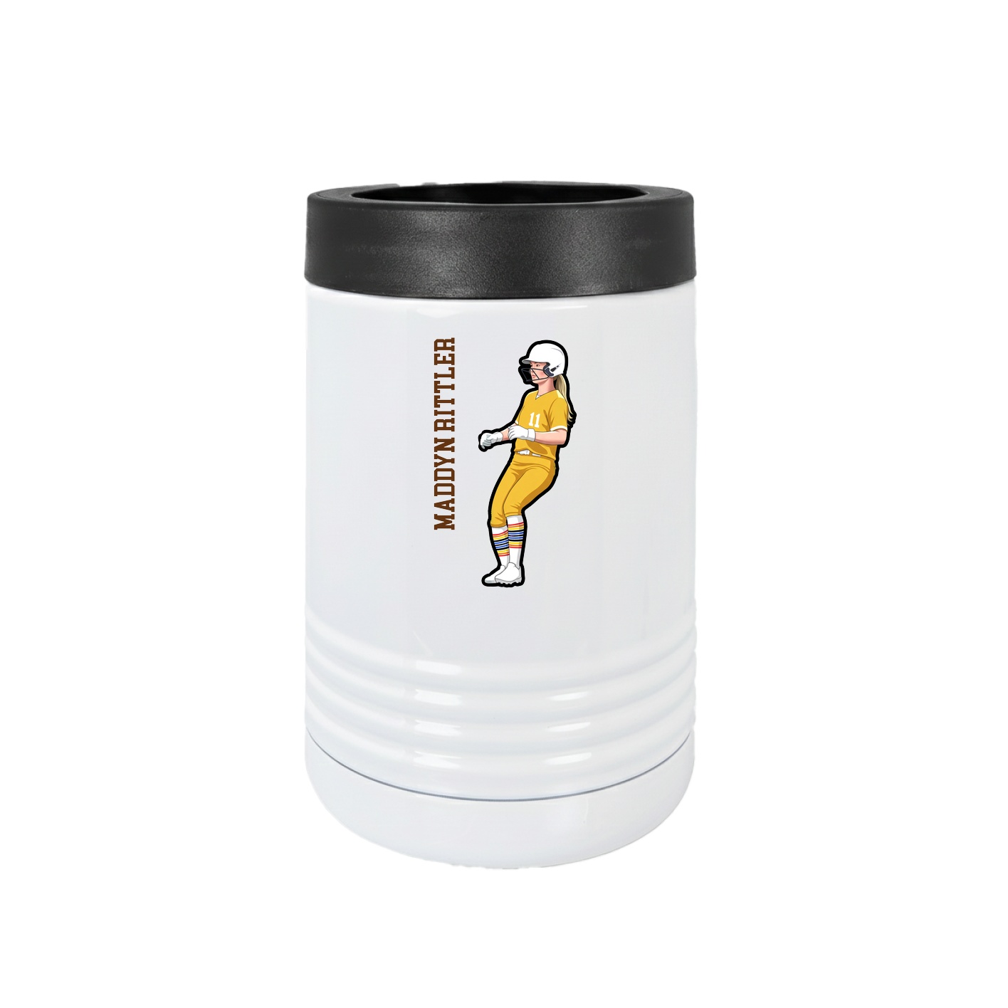 Beverage Holder — Name Vertical in White