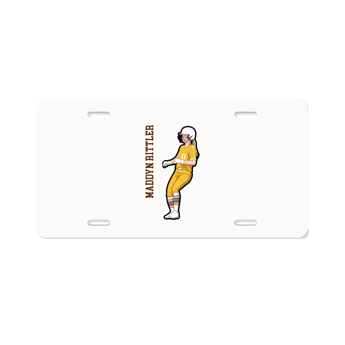 License Plate — Name Vertical in Classic