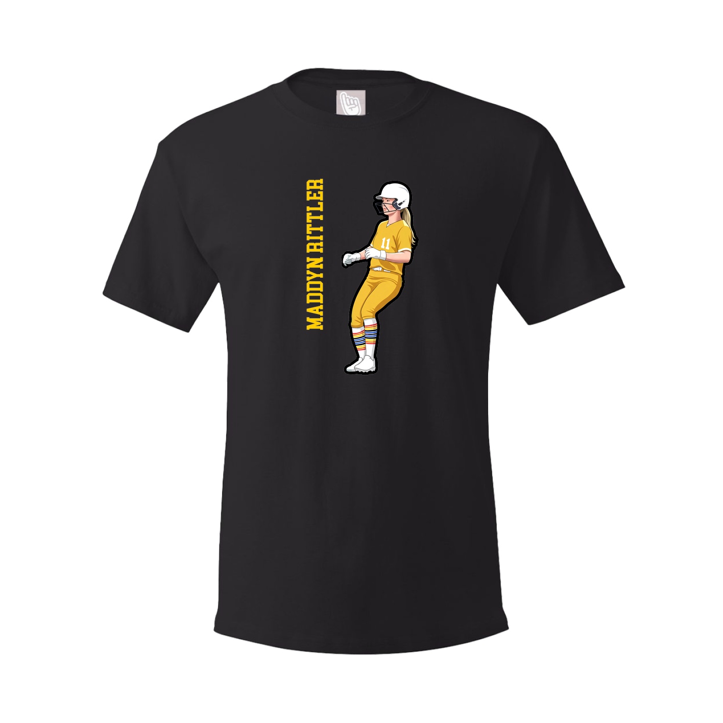 Youth Tee — Name Vertical in Black