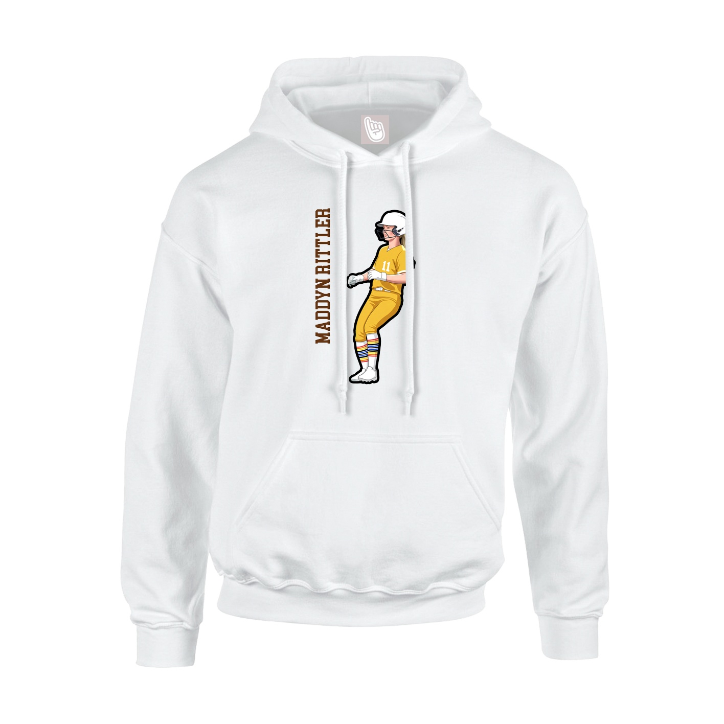 Hoodie — Name Vertical in White