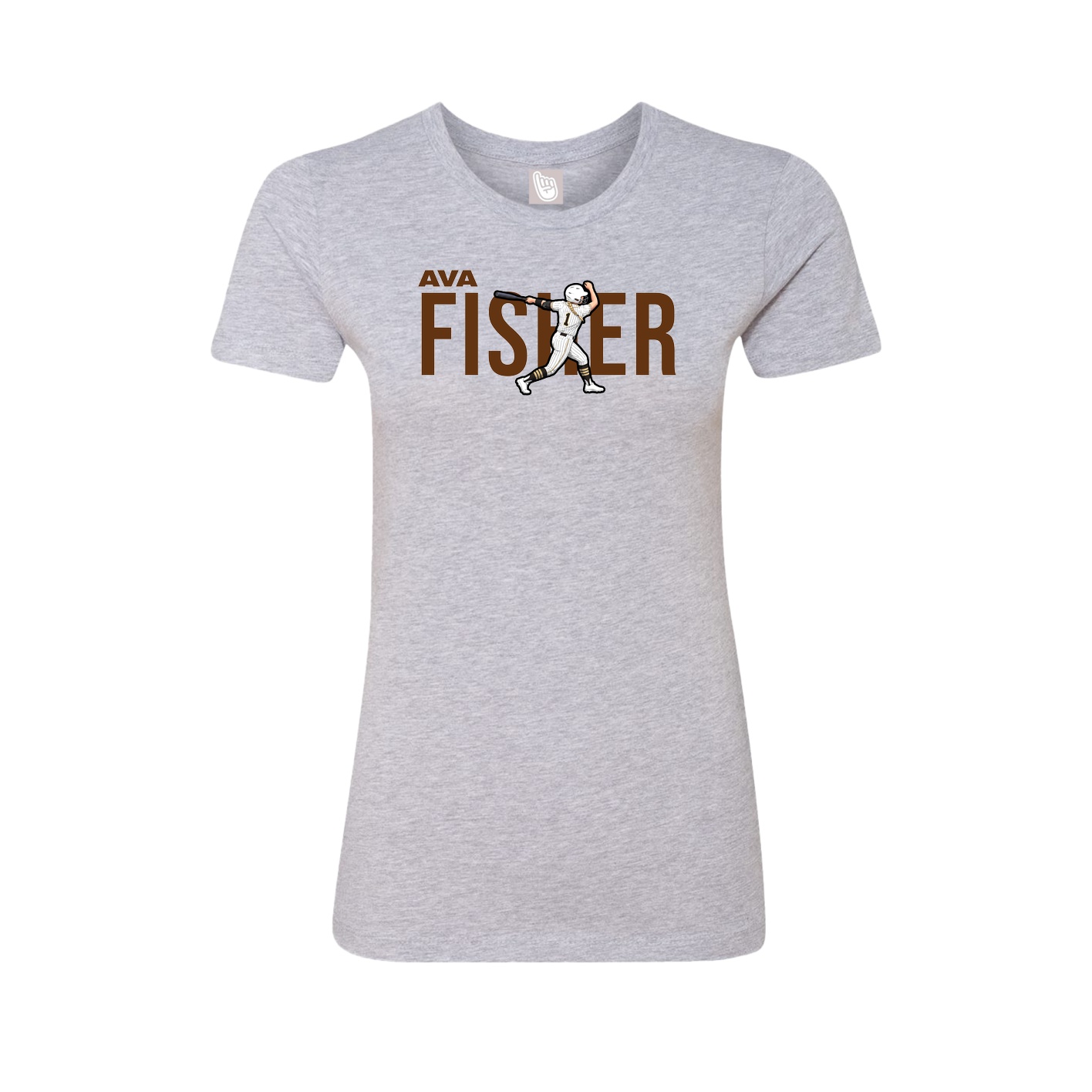 Womens Tee — Player Name in Grey