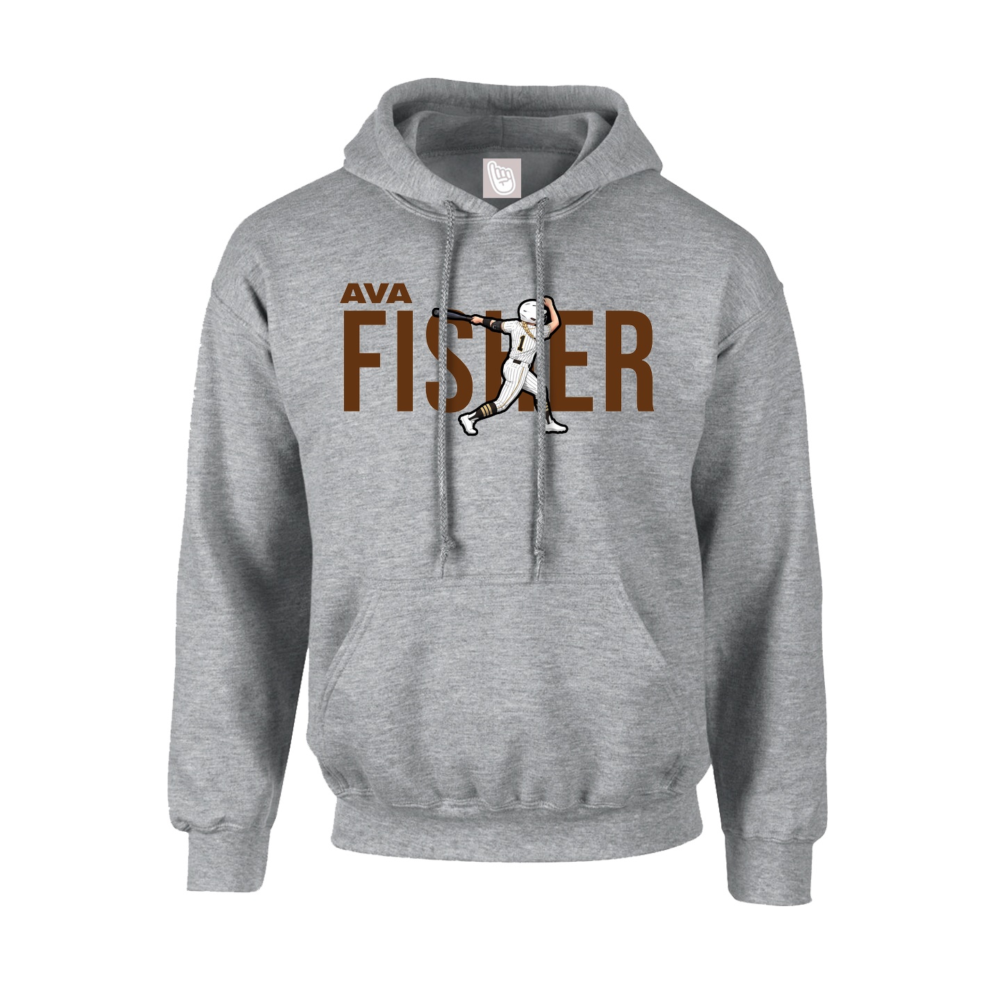 Hoodie — Player Name in Grey