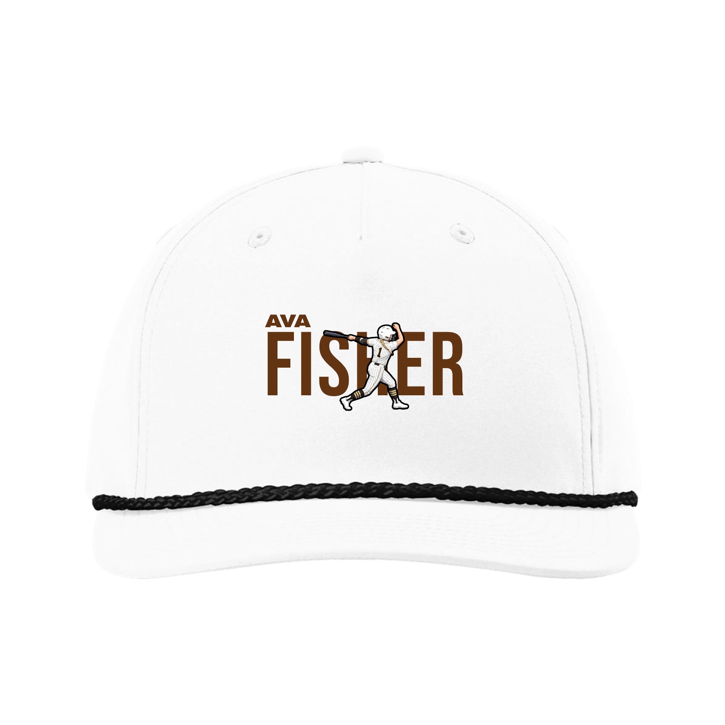 Five-Panel Classic Rope Cap — Player Name in White