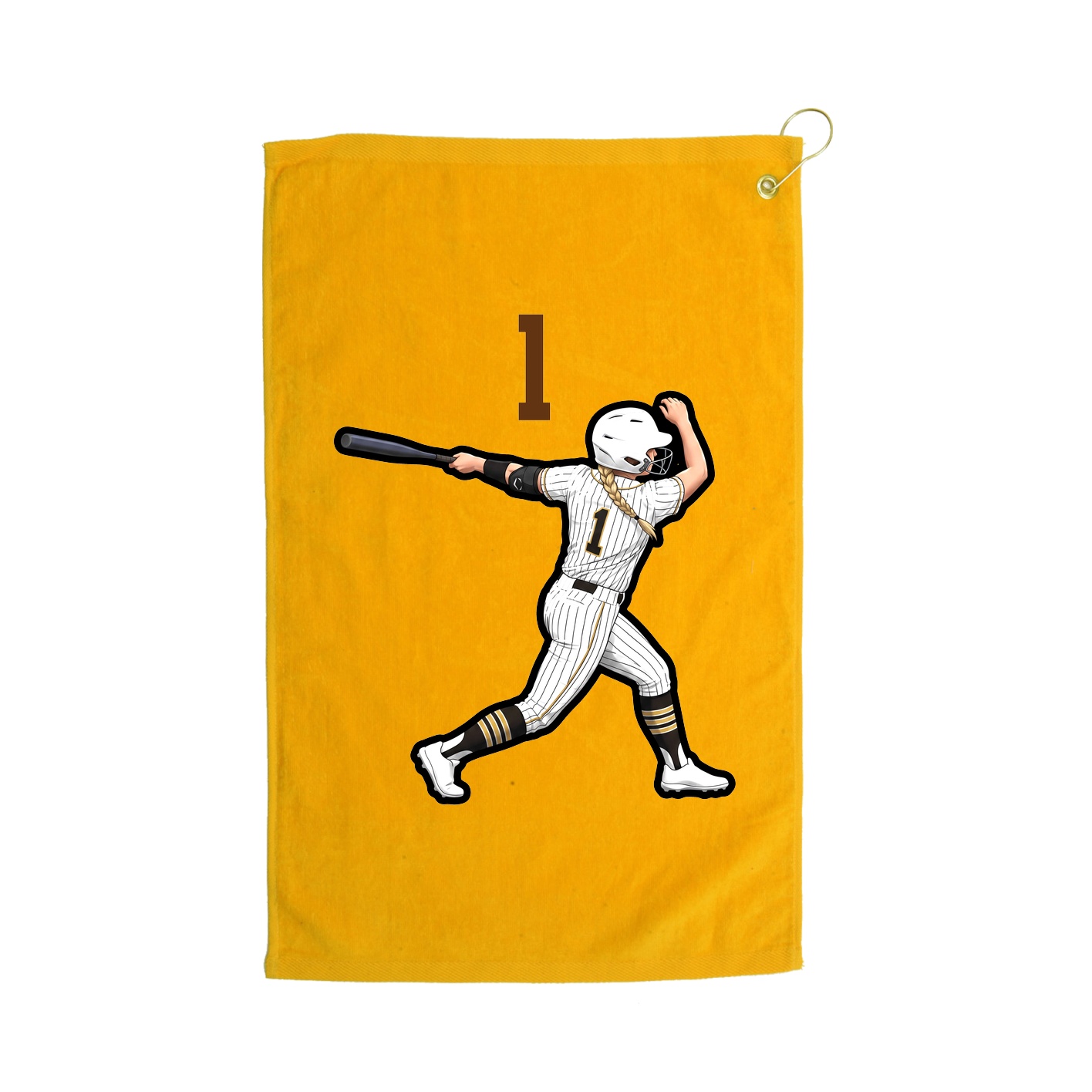 Golf Towel — Number Top in Gold