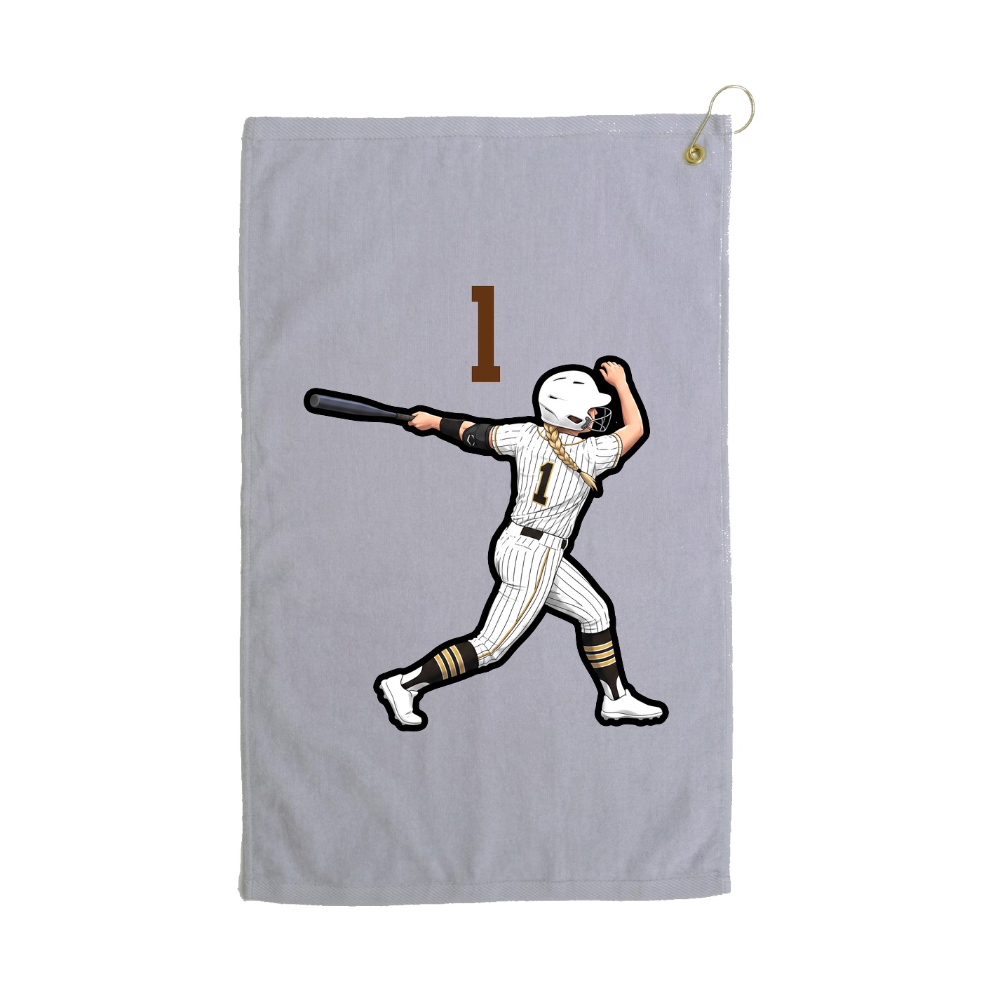Golf Towel — Number Top in Grey