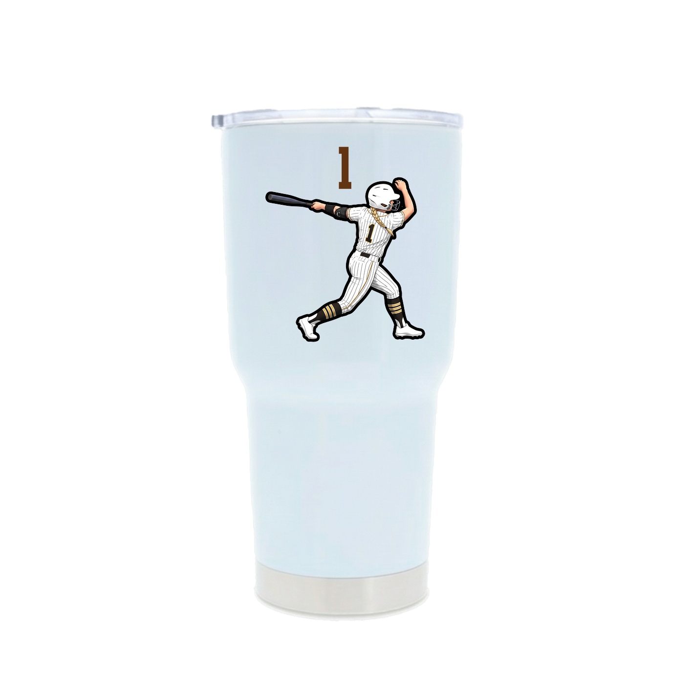 30oz Stainless Steel Tumbler — Number Top in White