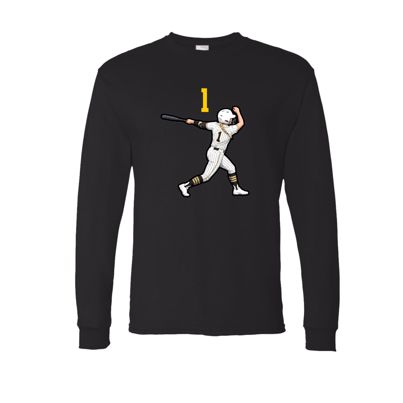 Long Sleeve Tee — Number Top in Black