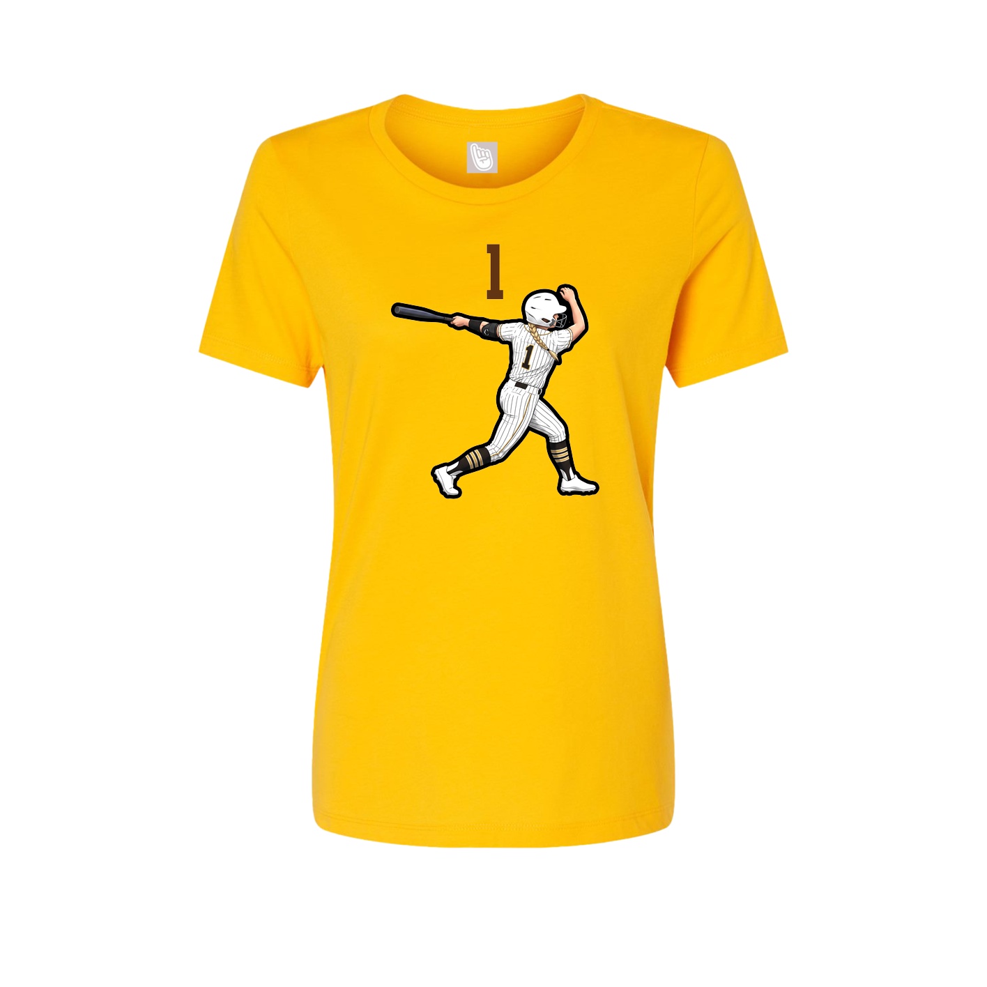 Womens Tee — Number Top in Gold