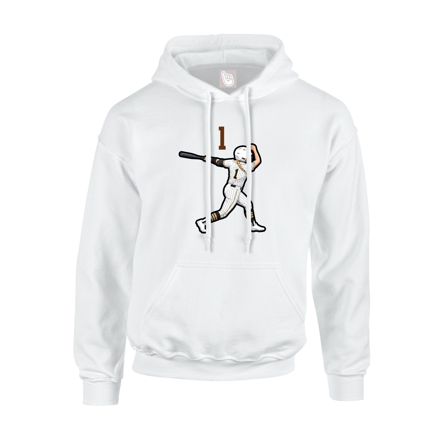 Youth Hoodie — Number Top in White