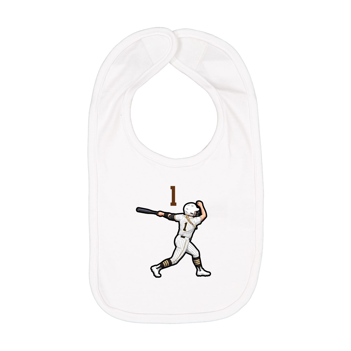 Infant Bib — Number Top in White
