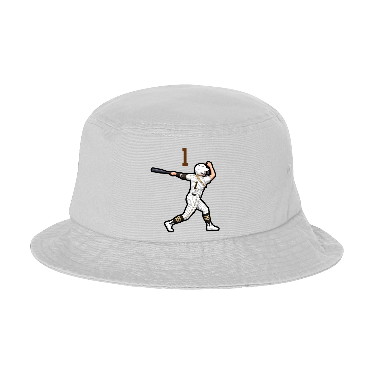 Bucket Cap — Number Top in White
