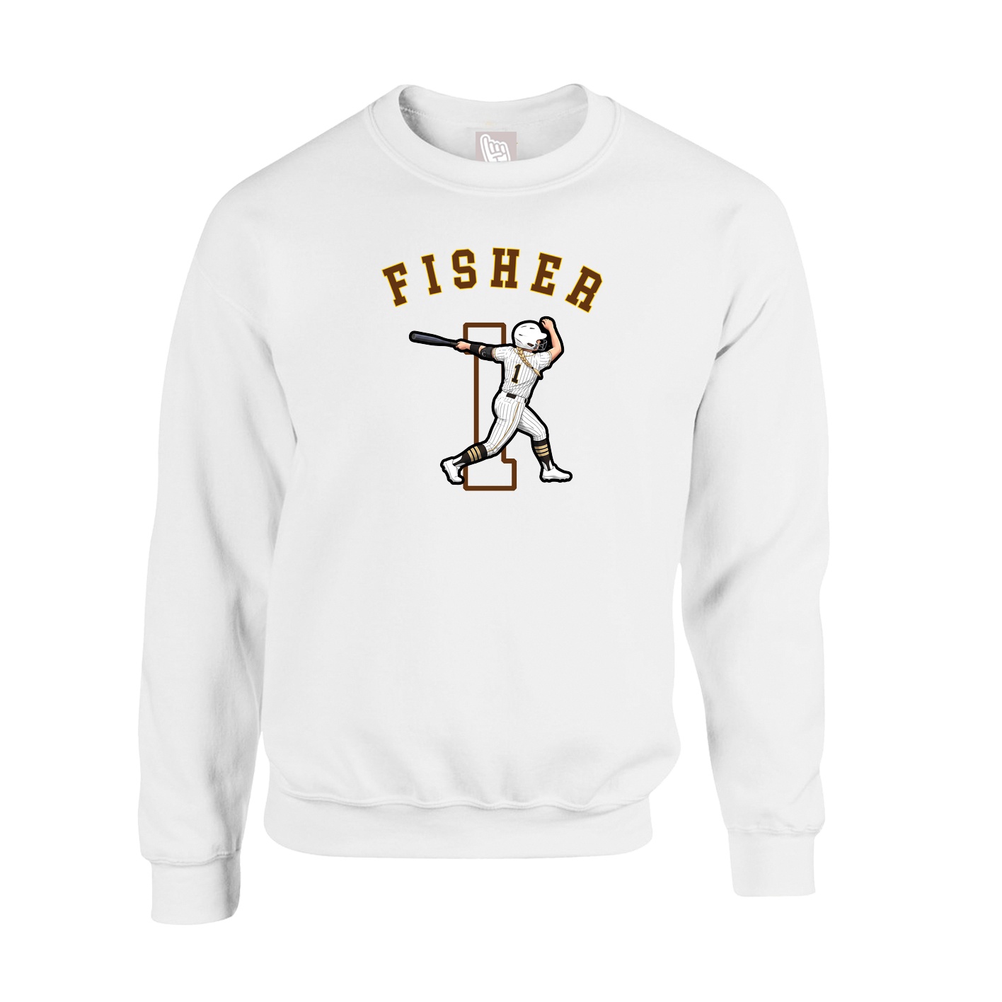 Fleece Crew — Shirsey Arch in White