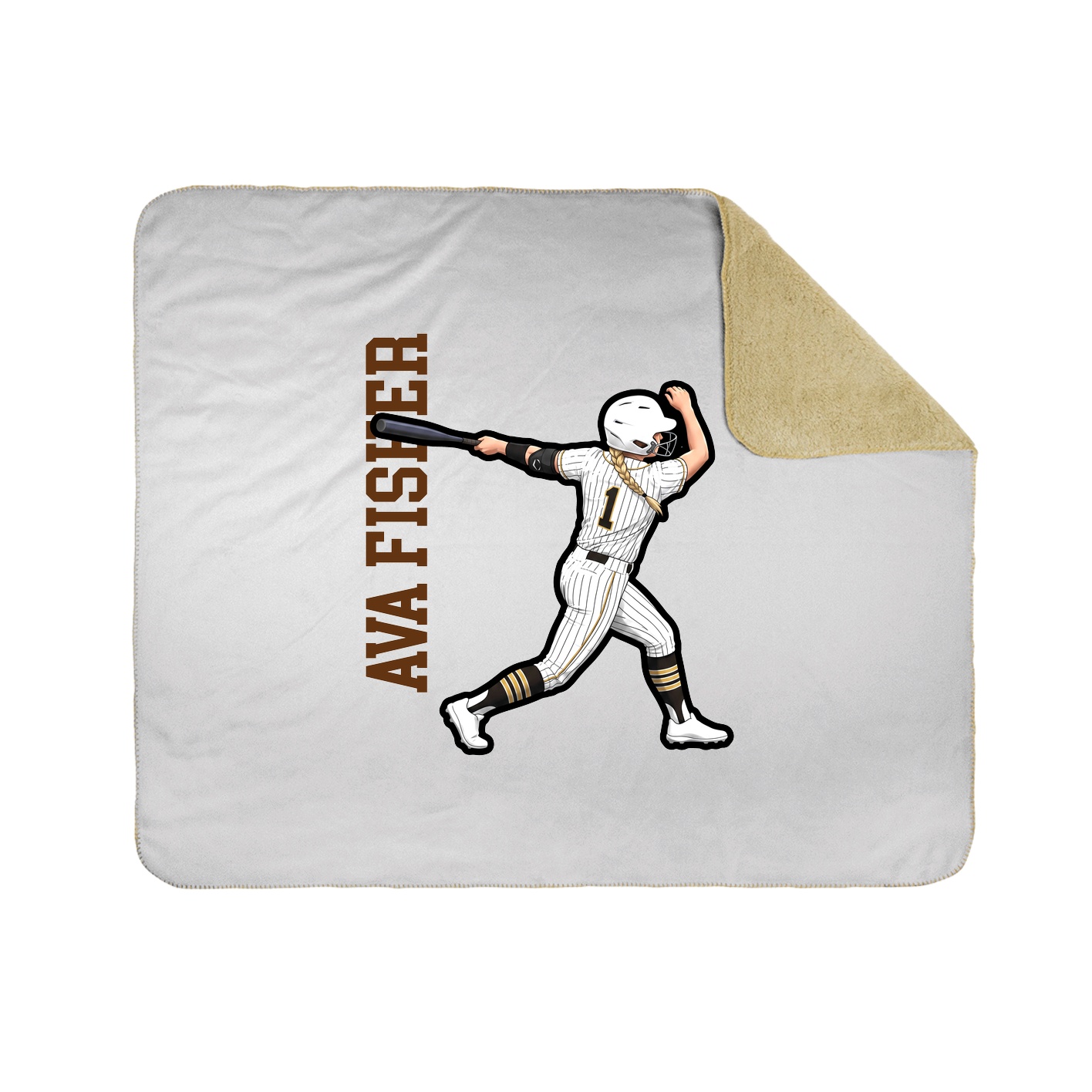 Throw Blanket — Name Vertical in White